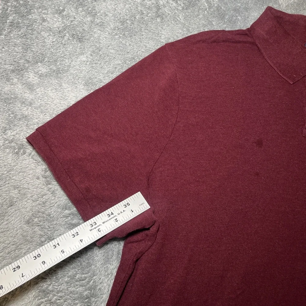 Polo Ralph Lauren Men's Short Sleeve Burgundy Shirt Navy Pony SZ XXL Classic Fit